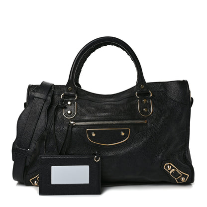 Balenciaga Chevre Gold Metallic Edge Hardware City Black 1 of 11