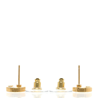 Chanel Resin CC Round Earrings Gold Black 3 of 5
