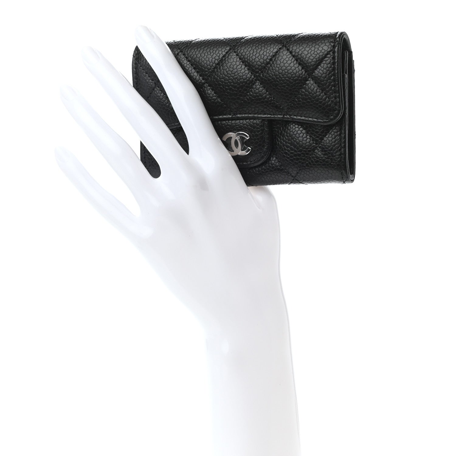 Chanel Caviar Quilted Flap Card Holder Wallet Black 2 of 8