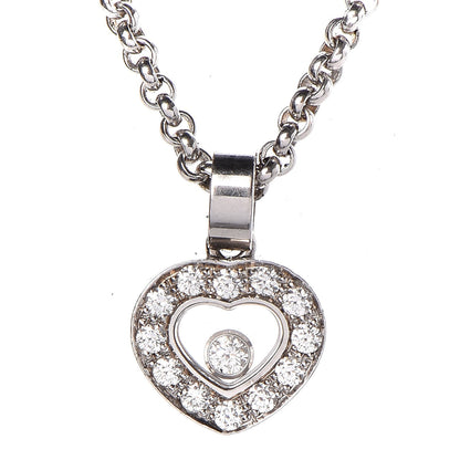Chopard 18K White Gold Happy Diamonds Heart Necklace 4 of 8
