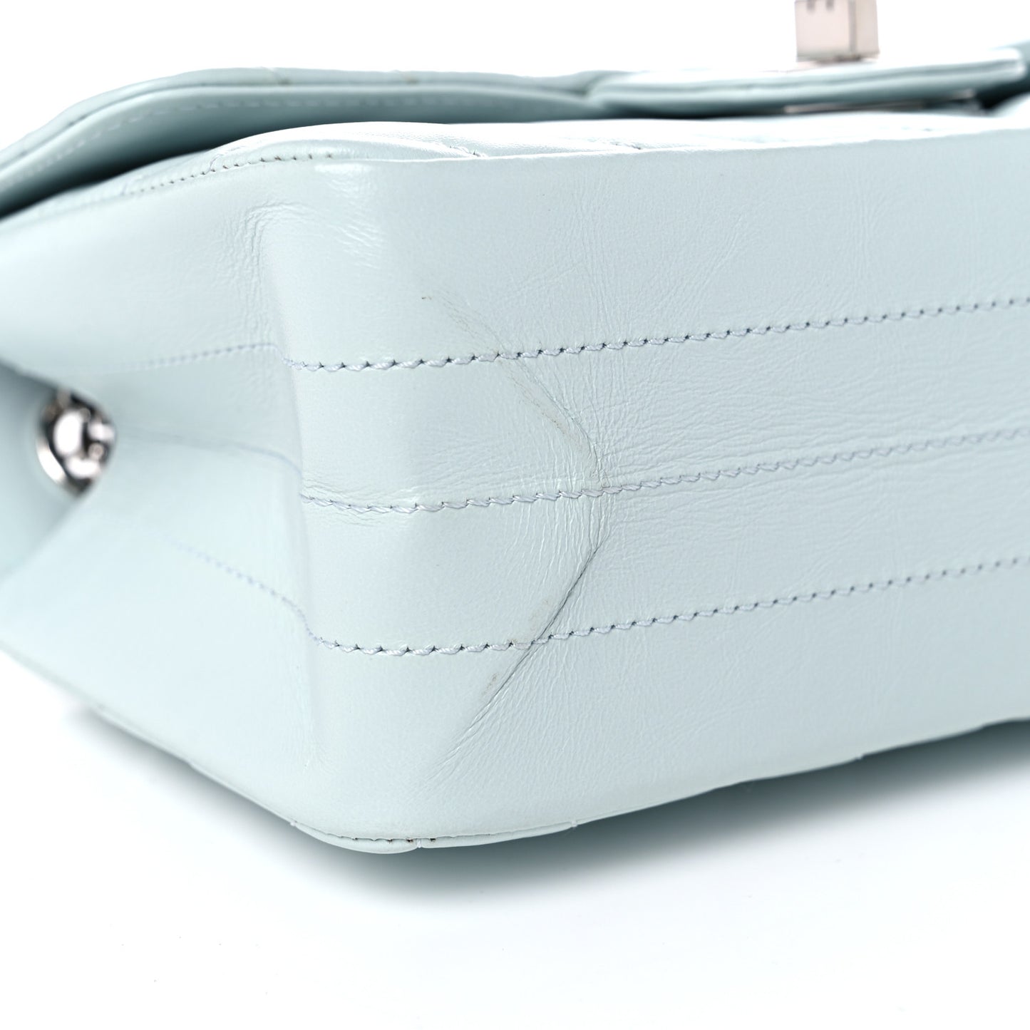 Aged Calfskin Chevron Quilted 2.55 Reissue Mini Flap Light Blue