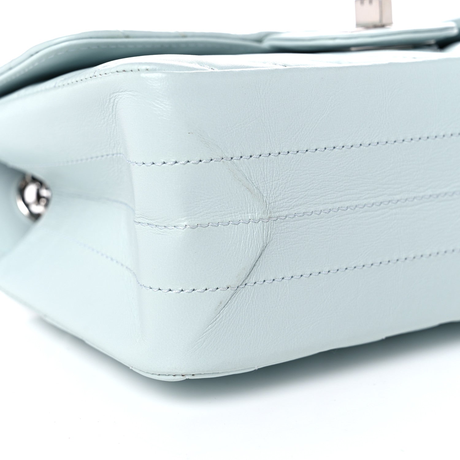 Chanel Aged Calfskin Chevron Quilted 2.55 Reissue Mini Flap Light Blue 8 of 11