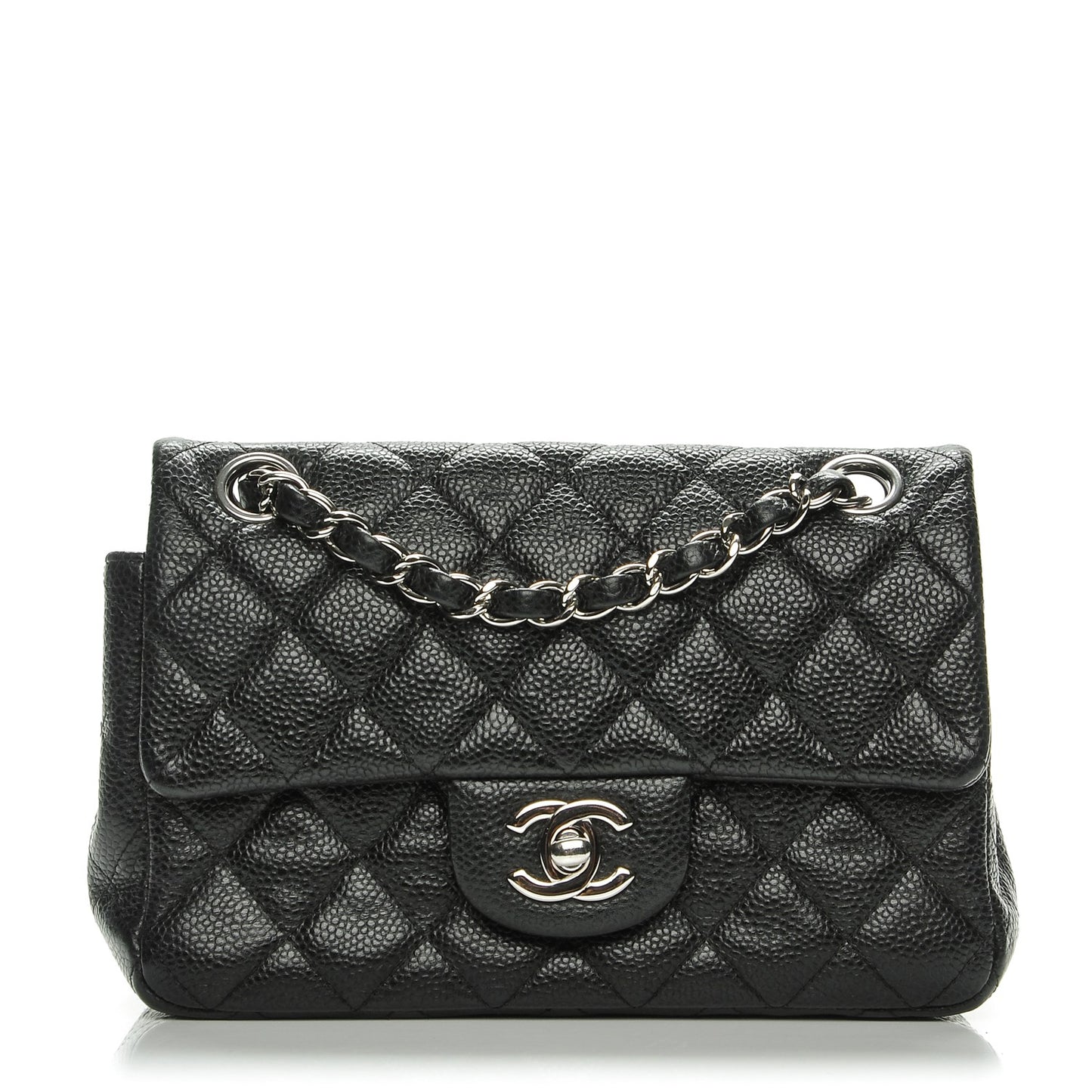 Caviar Quilted Mini Rectangular Flap Black