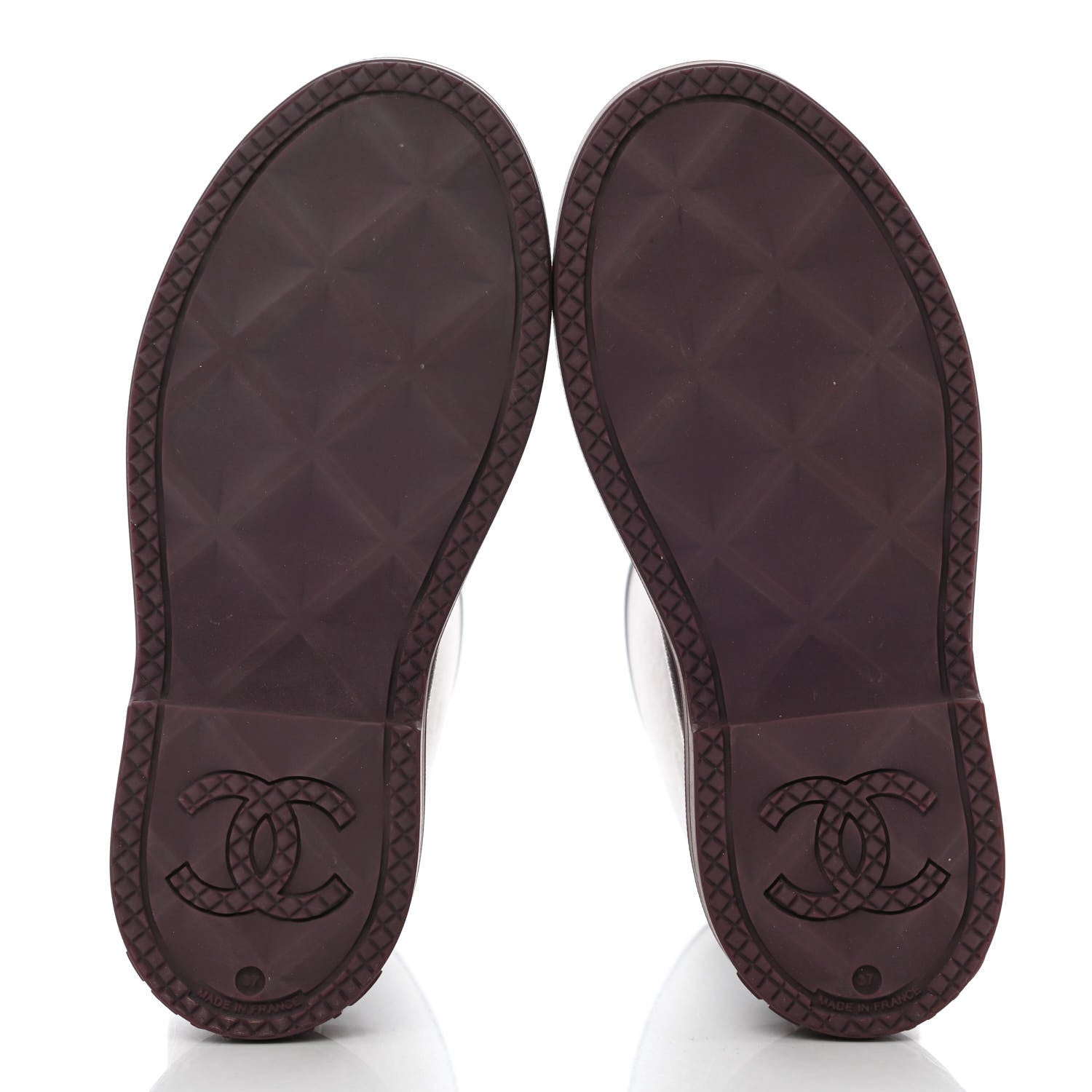 Chanel Caoutchouk CC High Boots 37 Dark Purple 5 of 8