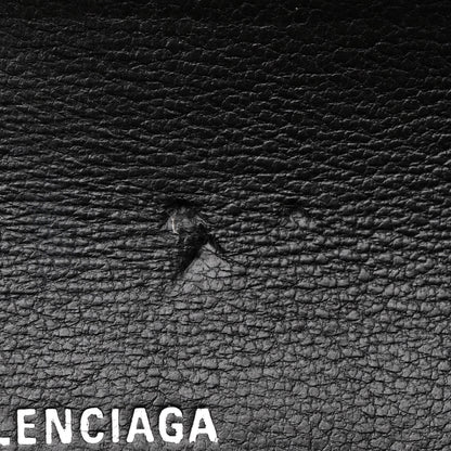 Balenciaga Grained Calfskin Logo Cash Phone Holder Wallet On Chain Black White 12 of 12