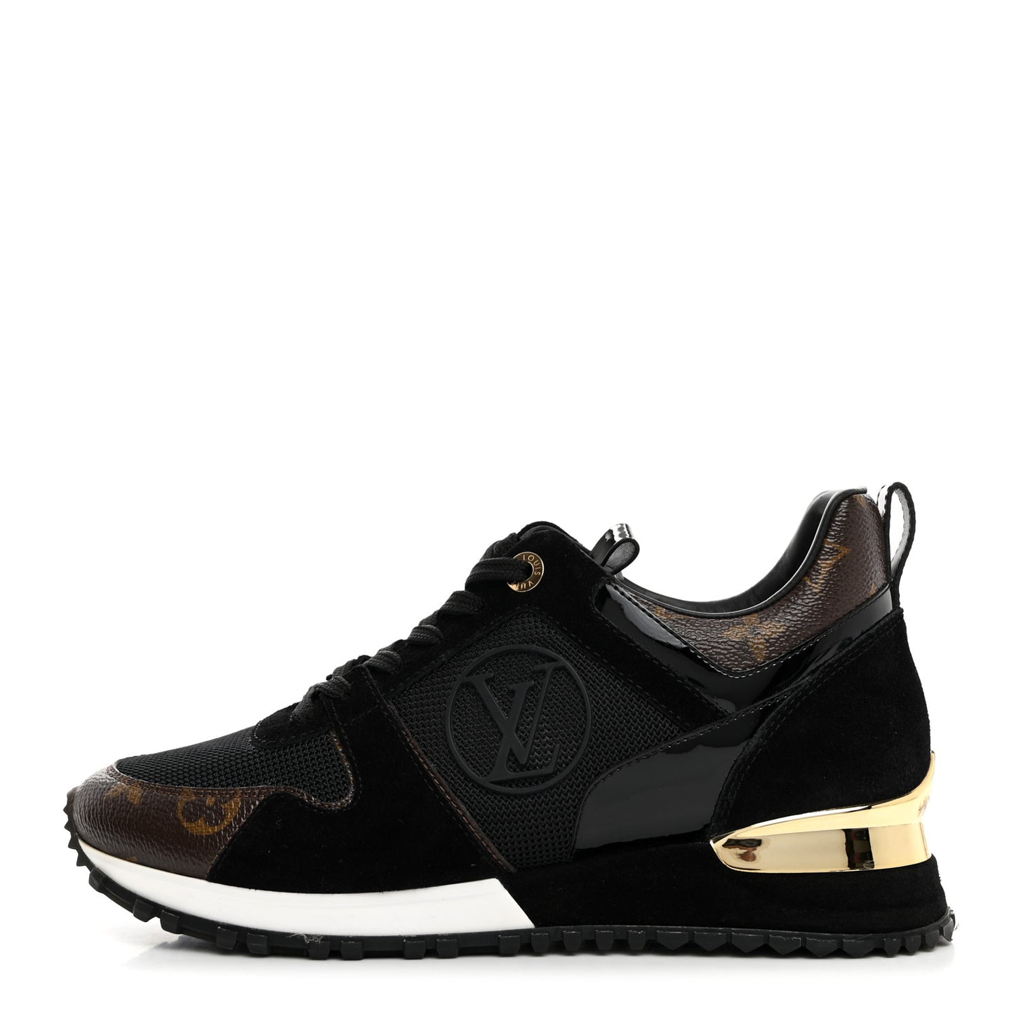 Suede Monogram Run Away Sneakers 36.5 Black