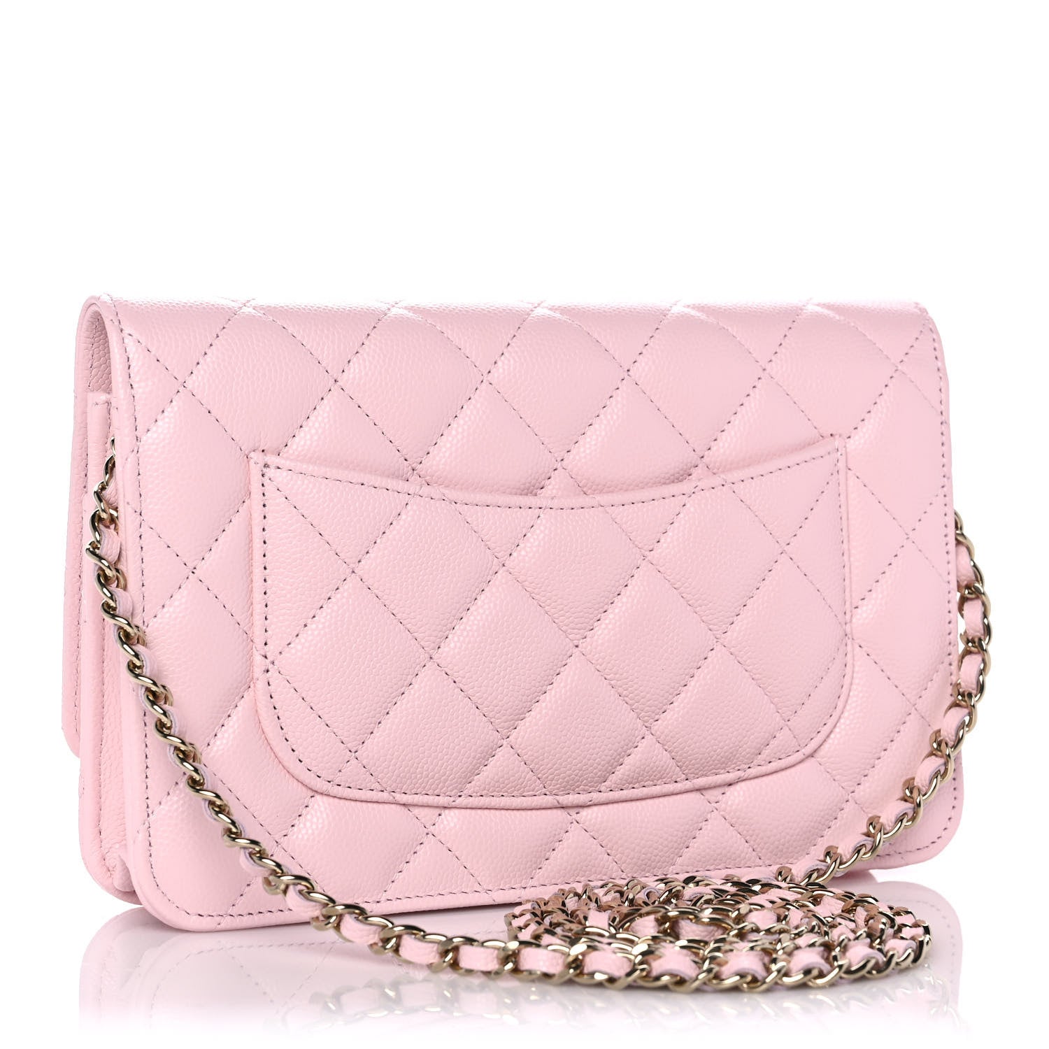 Chanel Caviar Quilted Wallet On Chain WOC Light Pink 2 of 11