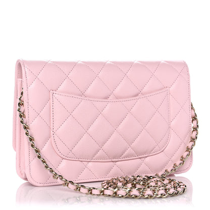 Chanel Caviar Quilted Wallet On Chain WOC Light Pink 2 of 11