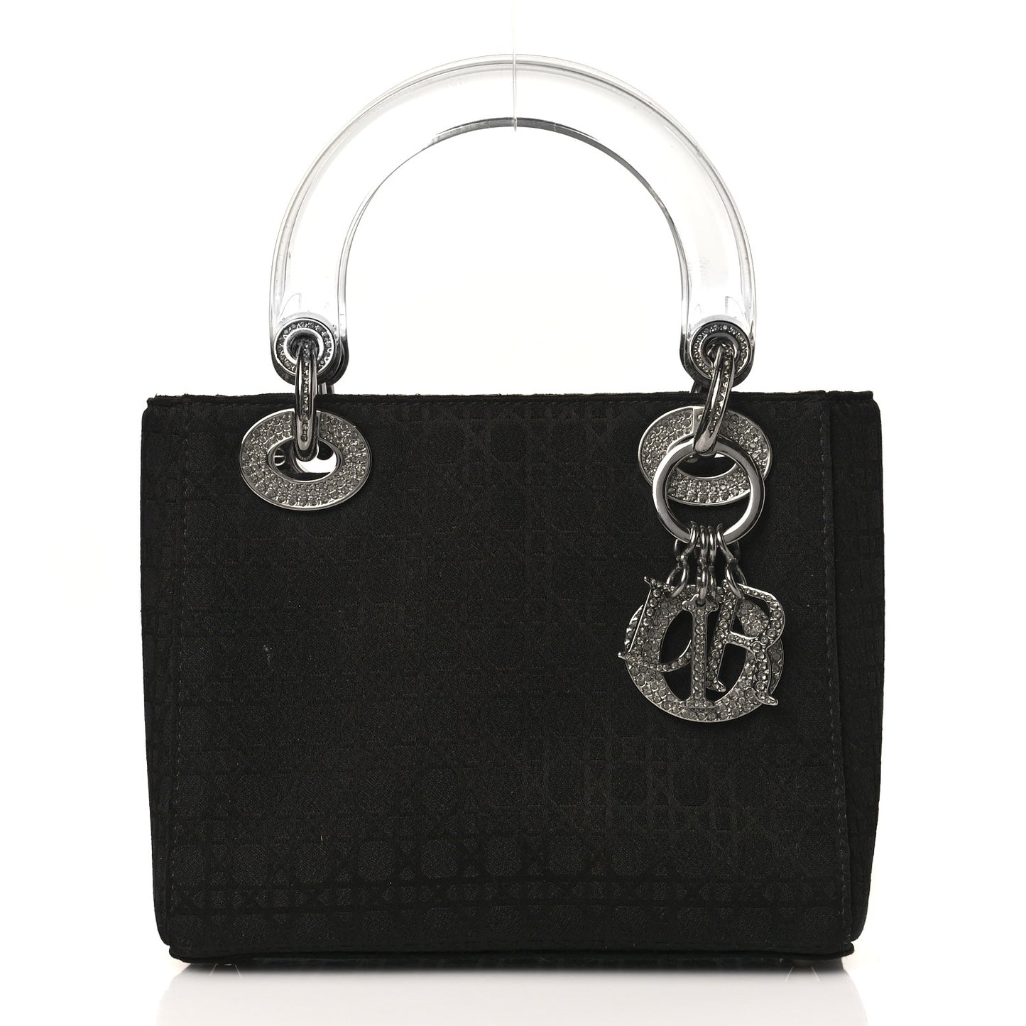 Canvas Swarovski Crystal Cannage Mini Lady Dior Black