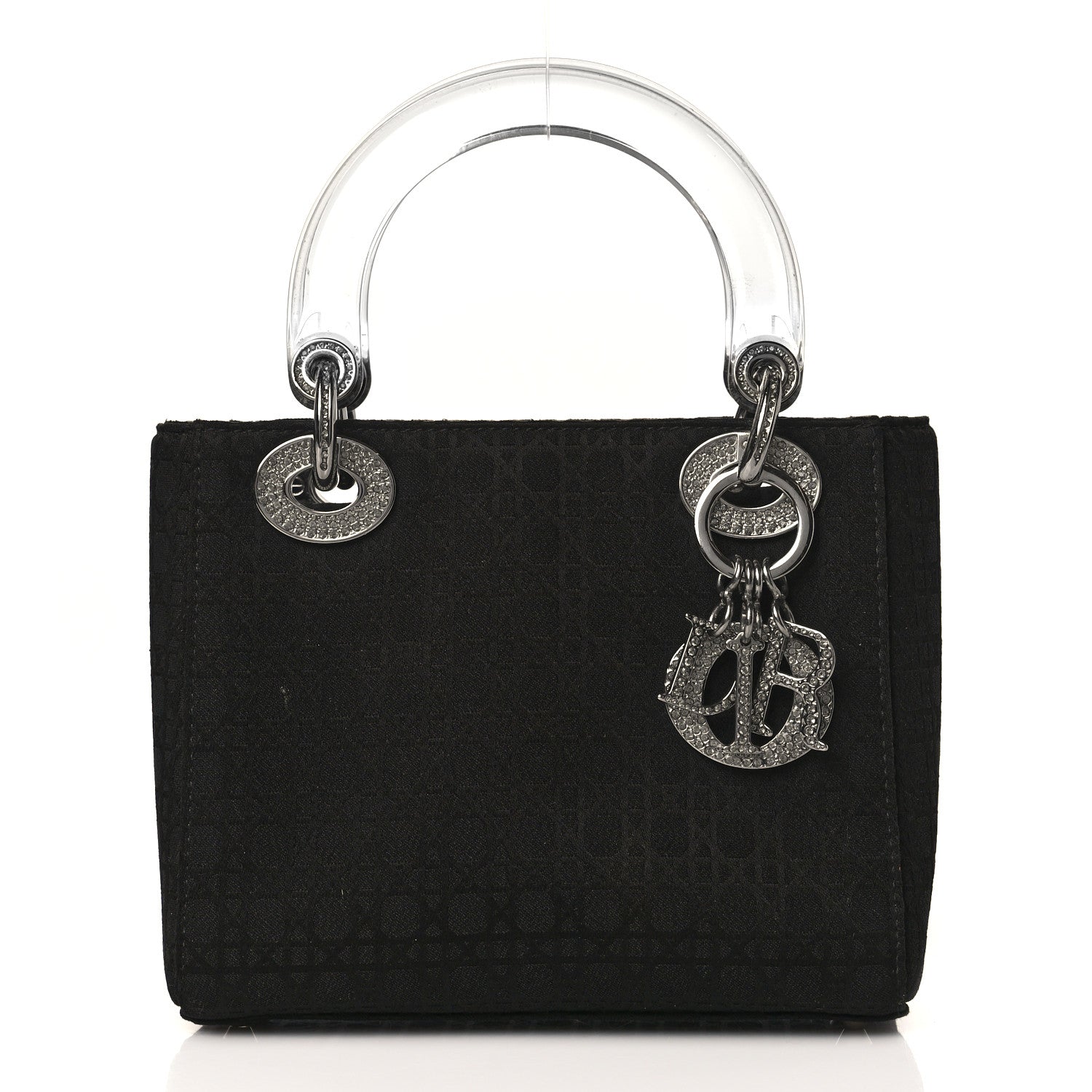 Christian Dior Canvas Swarovski Crystal Cannage Mini Lady Dior Black 1 of 9