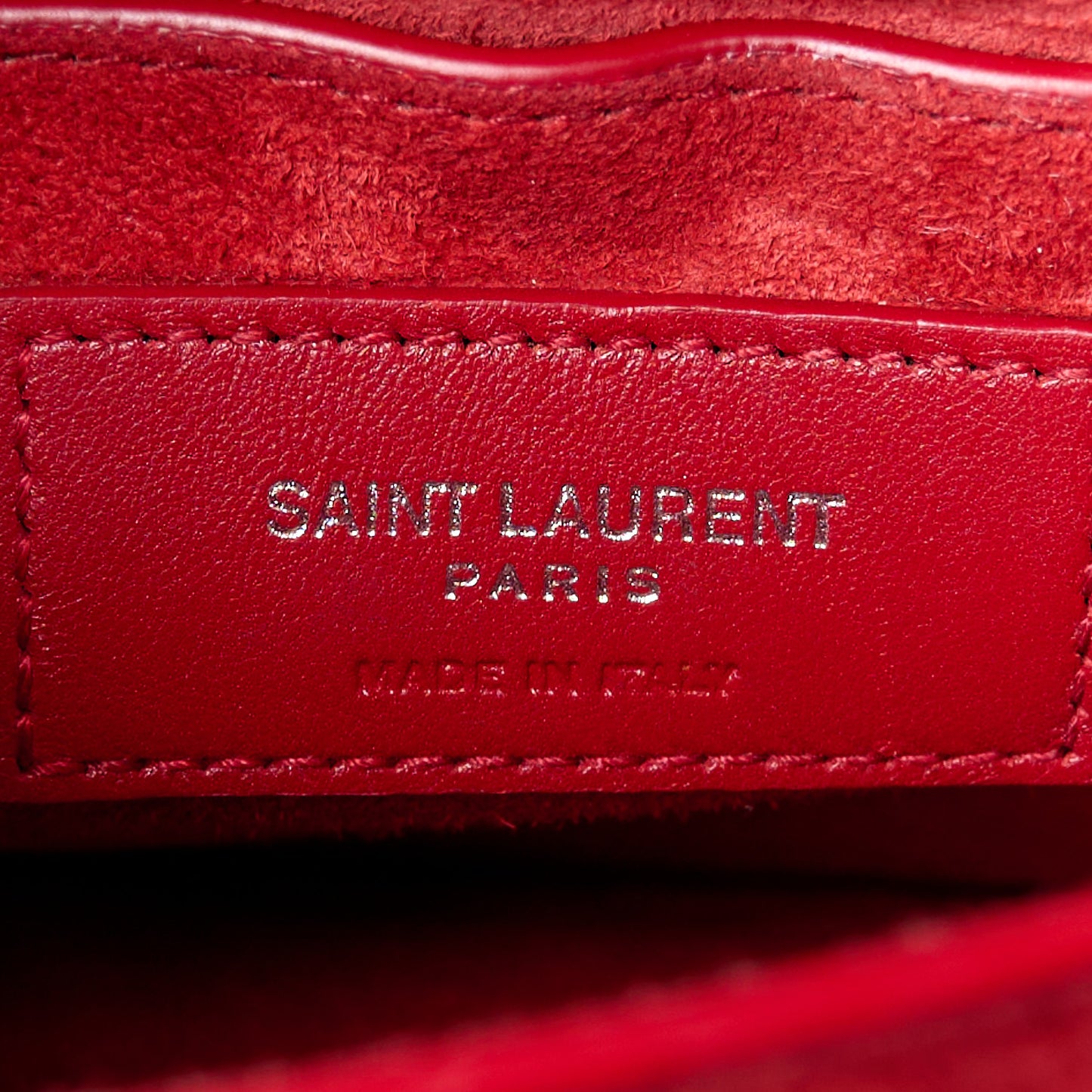 Calfskin Crocodile Embossed Medium Monogram Sunset Rouge Eros