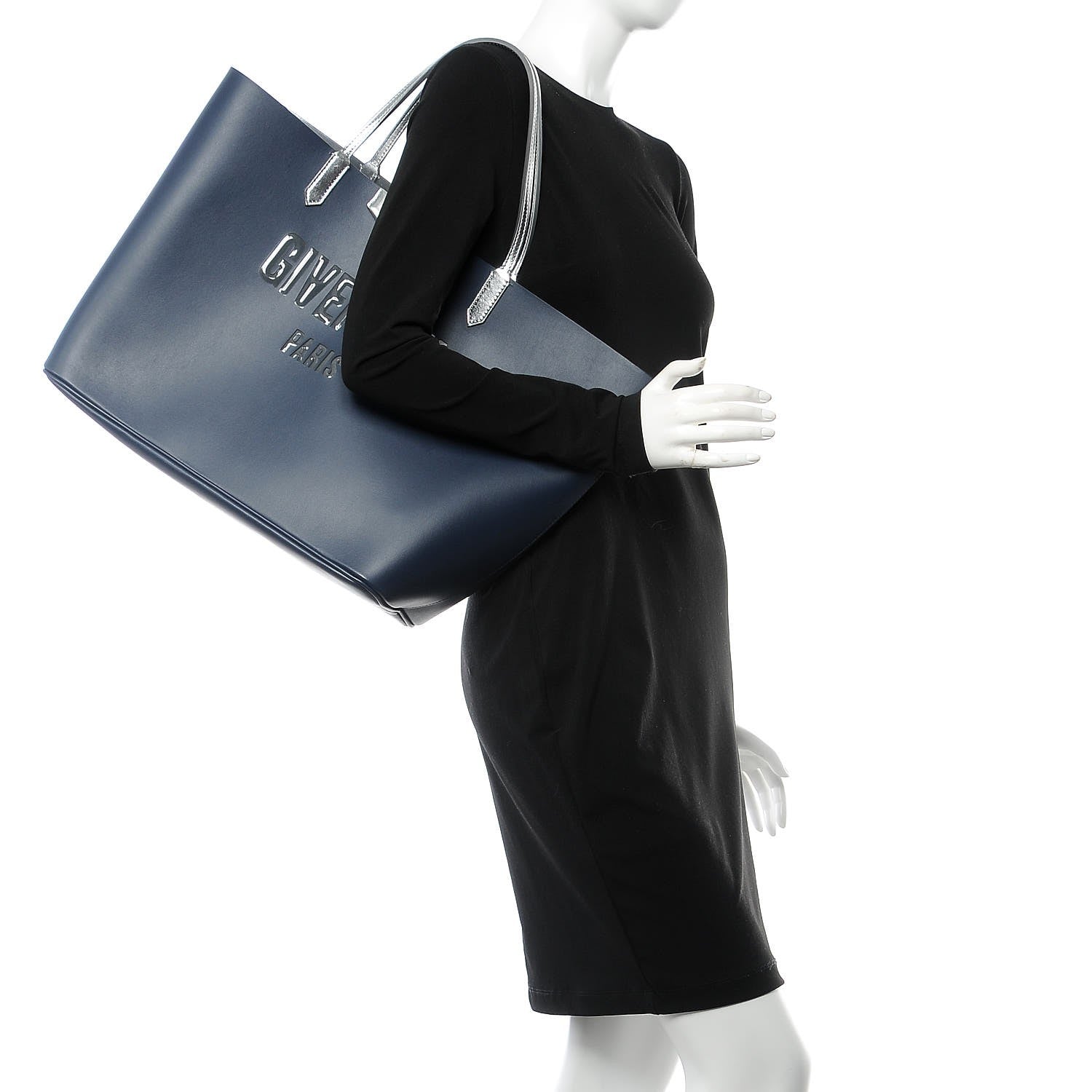 Givenchy Calfskin Large Antigona Tote Night Blue Silver 2 of 7
