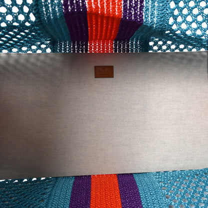 Gucci Raffia Web Woven Interlocking G Tote Blue Multicolor 5 of 10