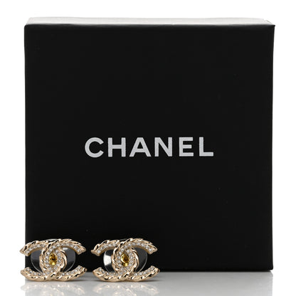 Chanel Crystal Twist CC Earrings Gold 5 of 5