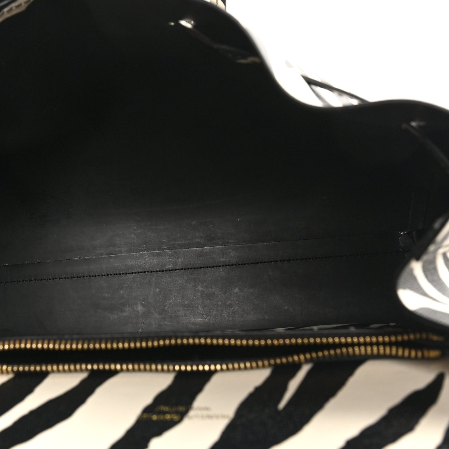 Saffiano Zebra Print Mini Lady Bag Black White