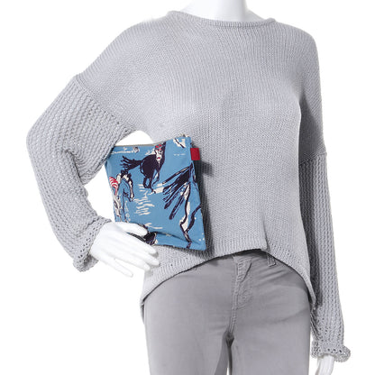 Hermes Cotton Finish Flat Equator Trousse GM Bleu 2 of 7