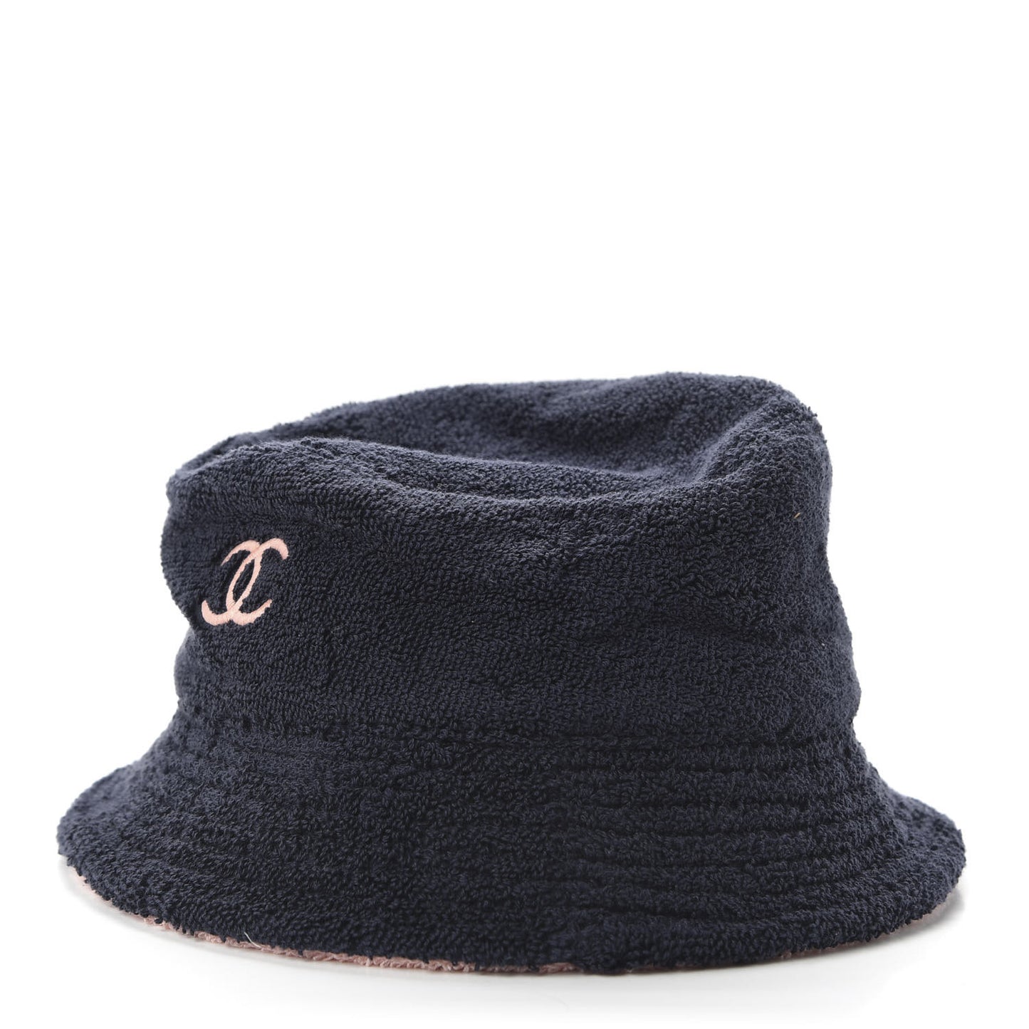 Cotton Terrycloth CC Cloche Bucket Hat M Navy Blue Pink