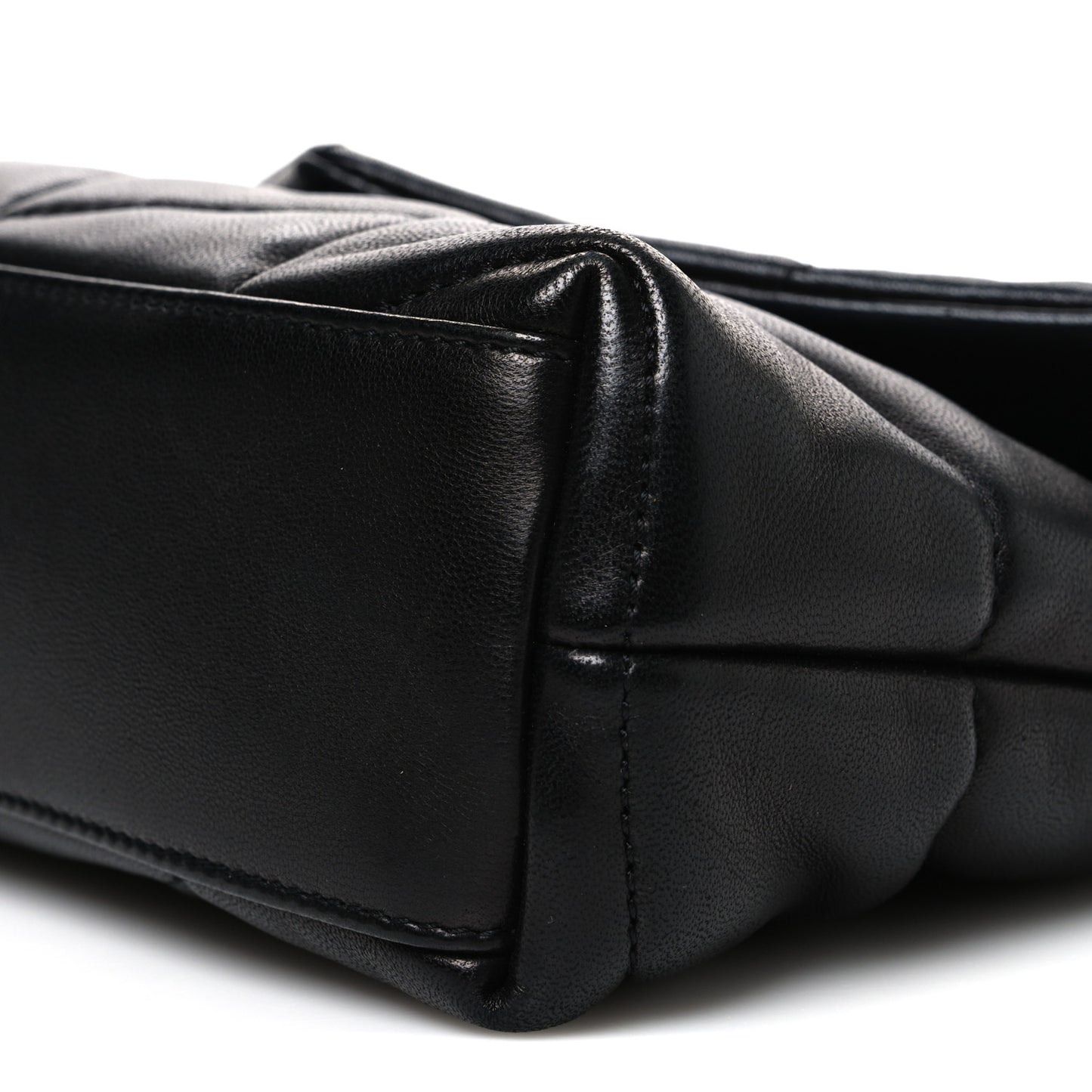 Lambskin Quilted Toy Loulou Puffer Monogram Chain Satchel Black