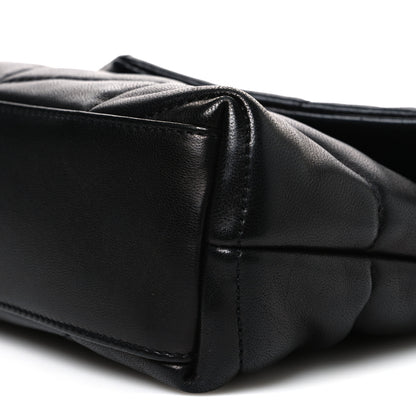 Saint Laurent Lambskin Quilted Toy Loulou Puffer Monogram Chain Satchel Black 10 of 10