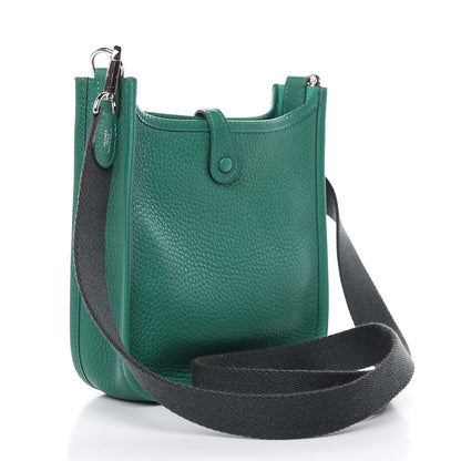 Hermes Taurillon Clemence Amazone Evelyne TPM Vert Vertigo 3 of 11