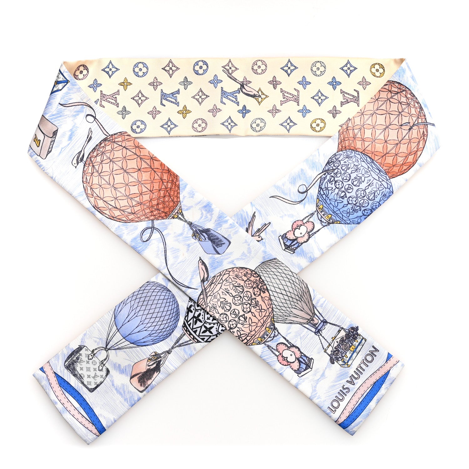 Louis Vuitton Silk Monogram Up And Away Bandeau Light Blue 1 of 5