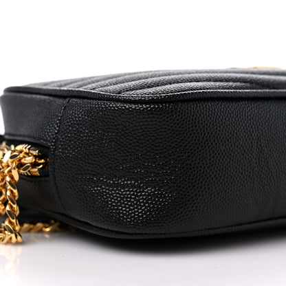 Saint Laurent Grain De Poudre Matelasse Monogram Mini Lou Camera Bag Black 7 of 8