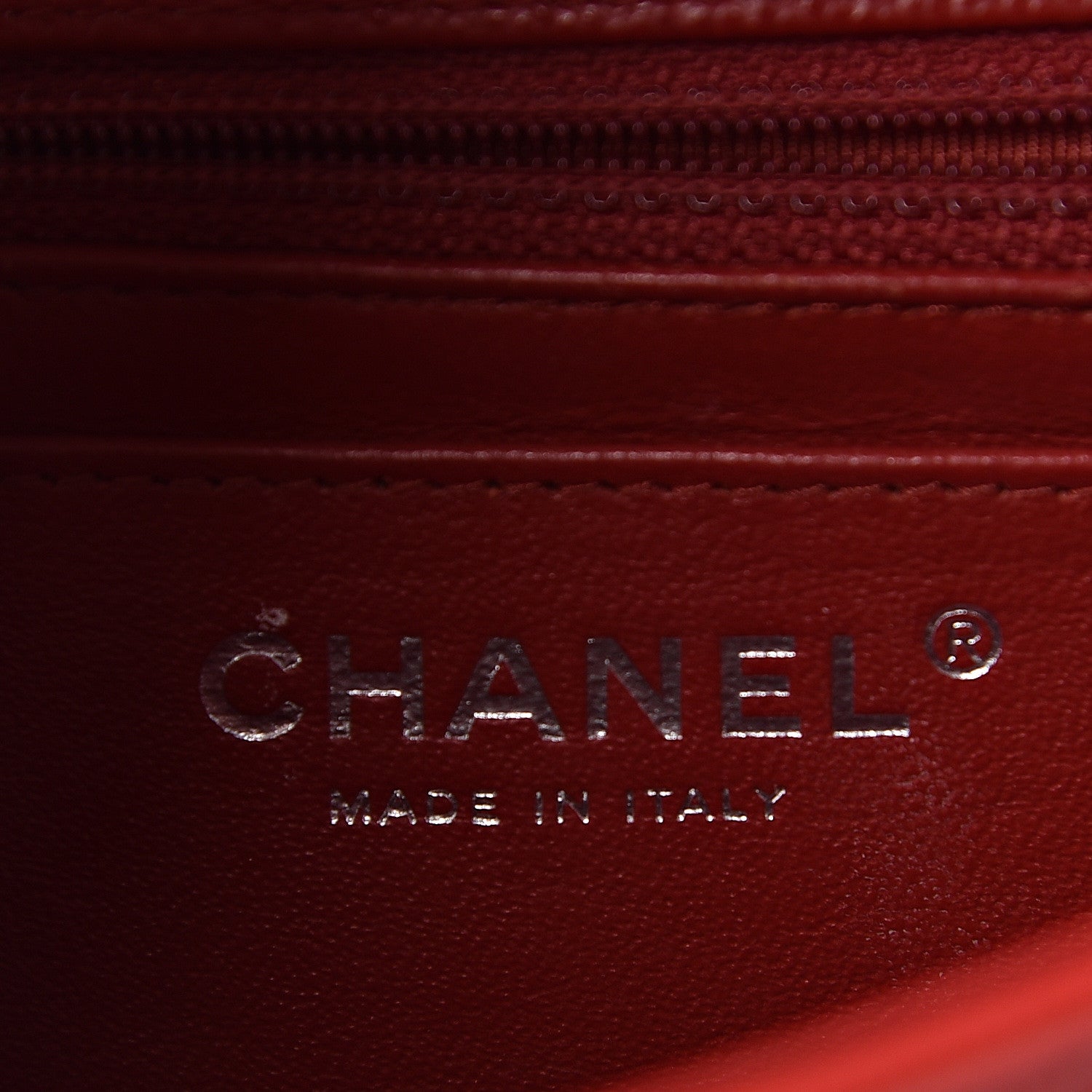 Chanel Caviar Chevron Quilted Mini Square Flap Dark Red 6 of 10