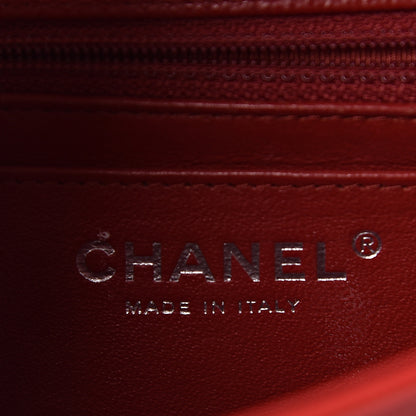 Chanel Caviar Chevron Quilted Mini Square Flap Dark Red 6 of 10