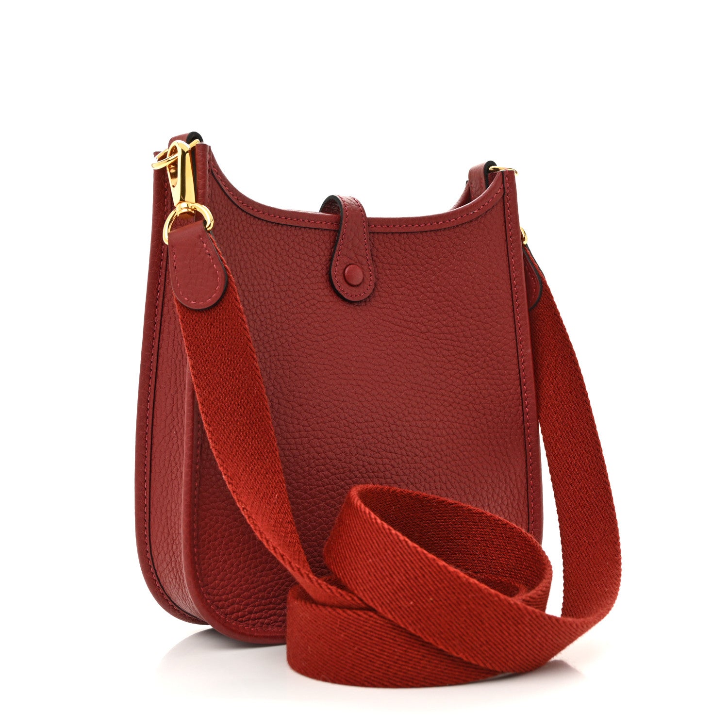 Hermes Taurillon Clemence Evelyne TPM Rouge H 3 of 11