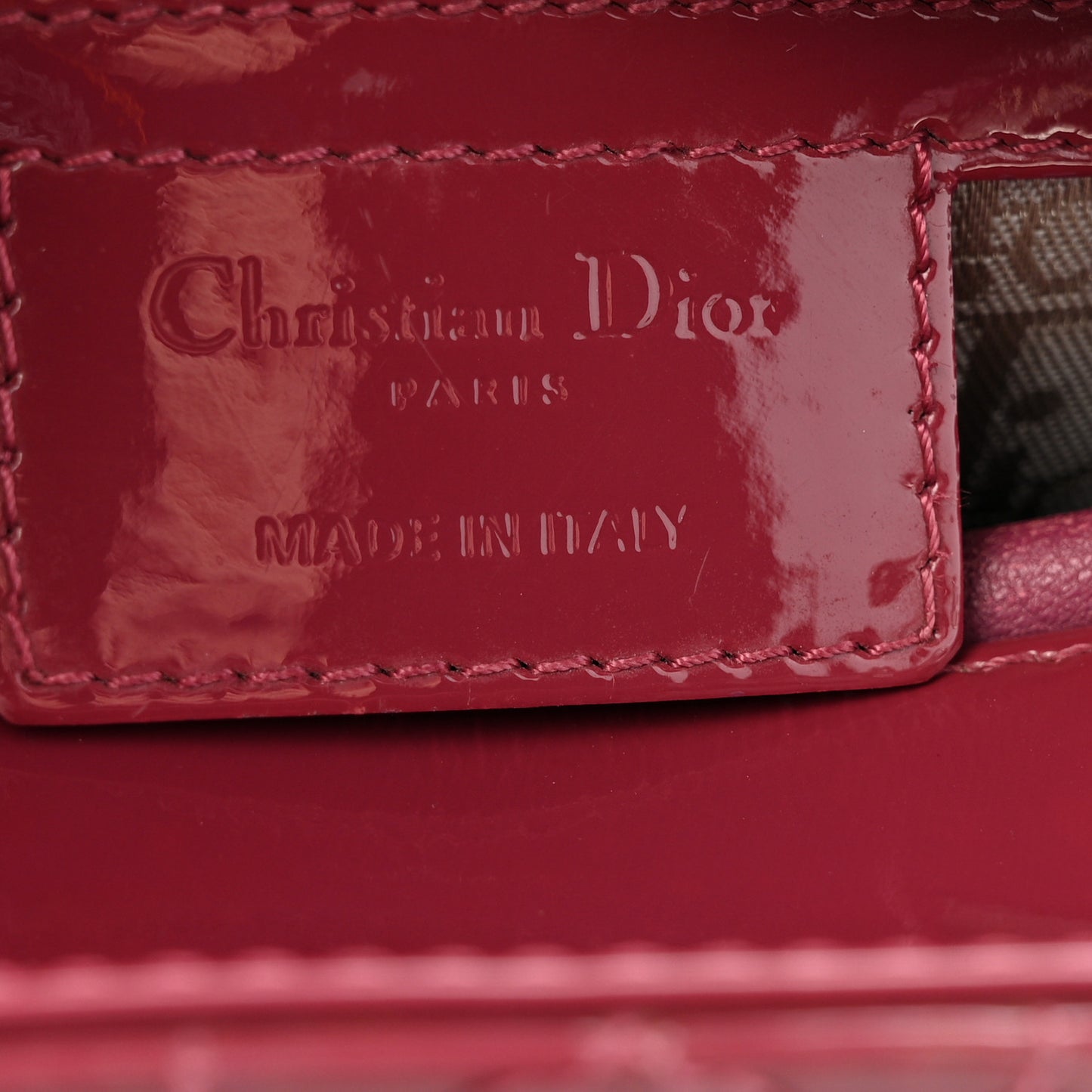 Patent Cannage Medium Lady Dior Dark Pink
