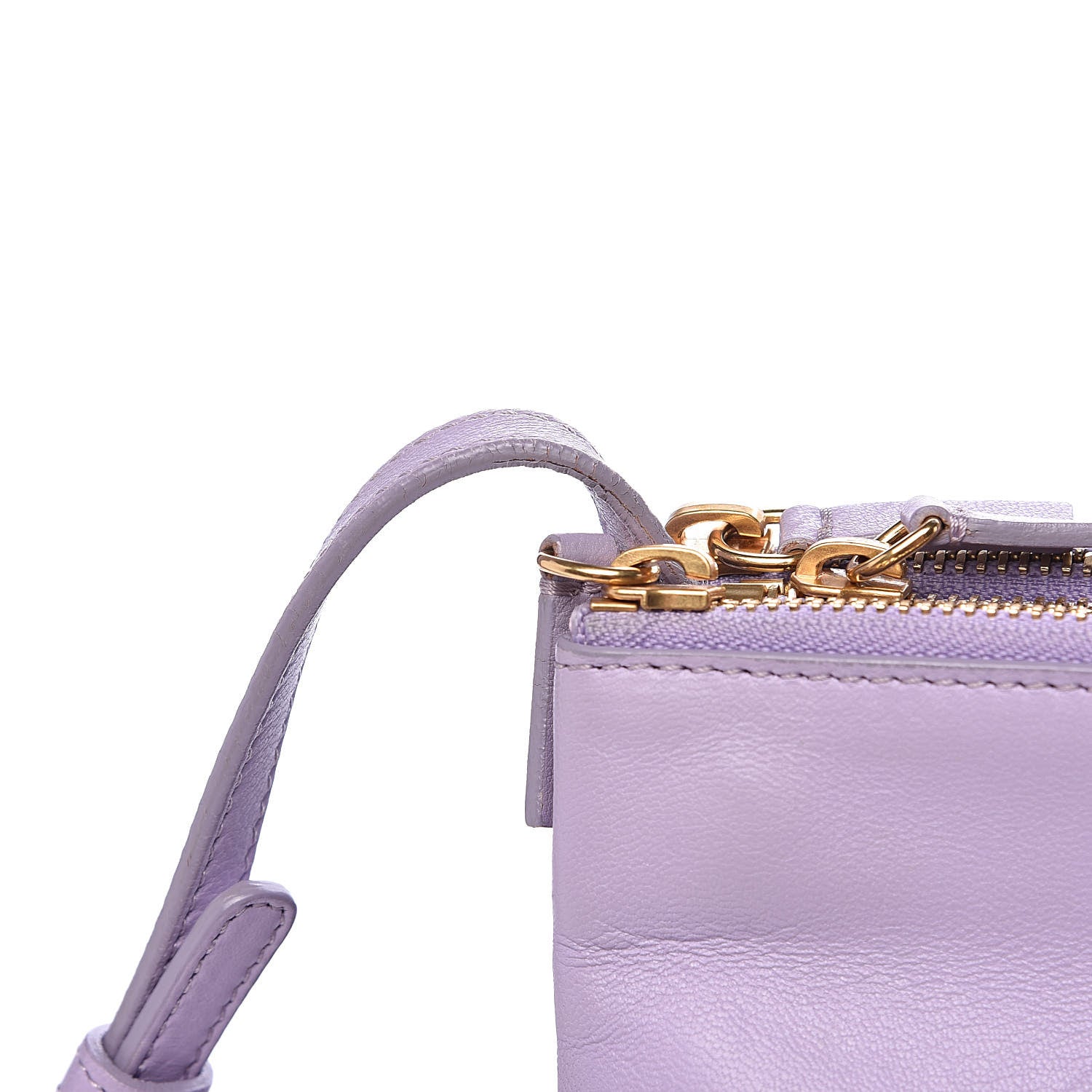 Celine Lambskin Large Trio Crossbody Bag Lilac 12 of 12