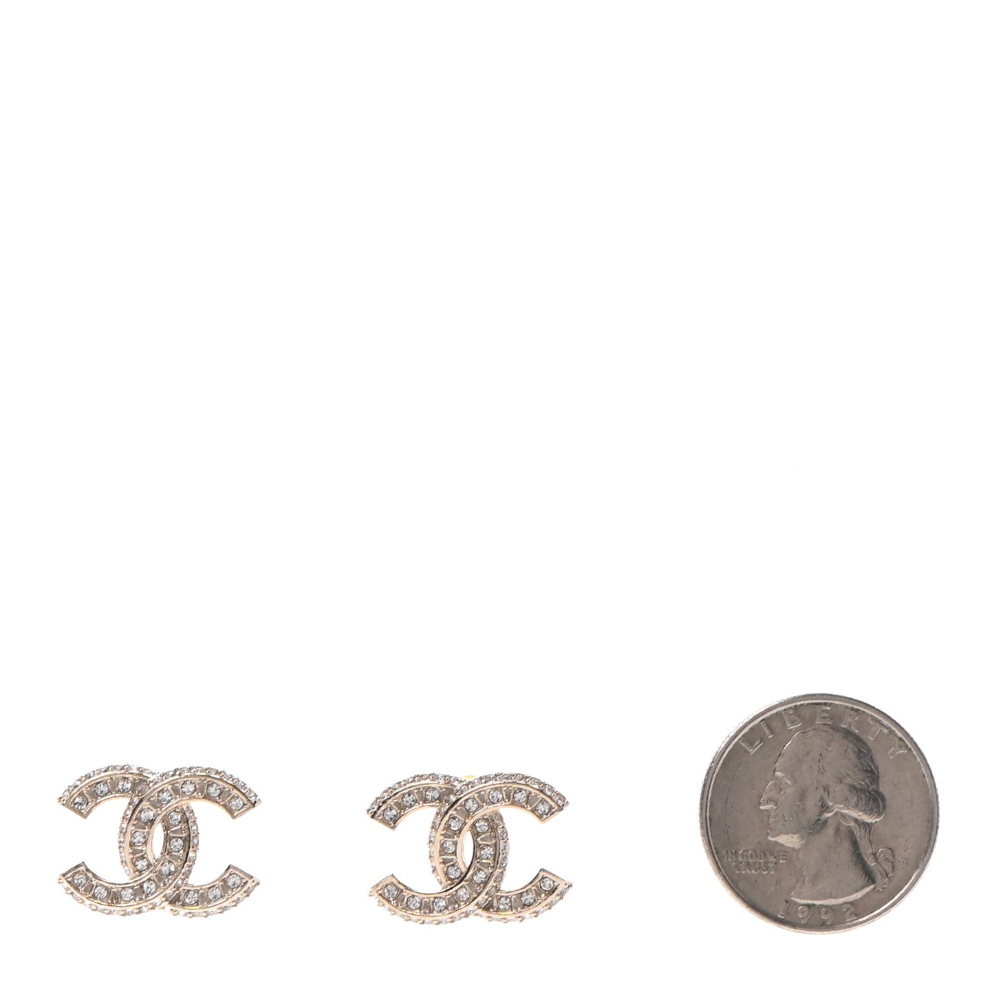 Crystal Timeless CC Earrings Light Gold