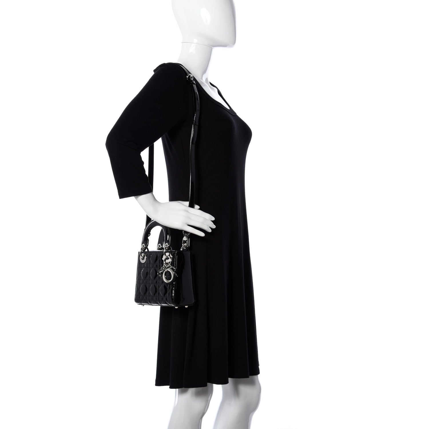 Christian Dior Patent Cannage Mini Lady Dior Black 2 of 11