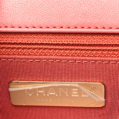 Chanel Lambskin Quilted Chain Infinity Top Handle Flap Pink 6 of 11