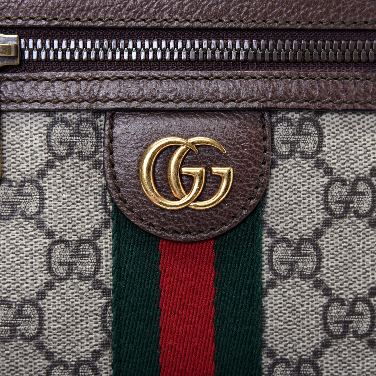 Gucci GG Supreme Monogram Web Mini Ophidia Messenger Brown 12 of 13