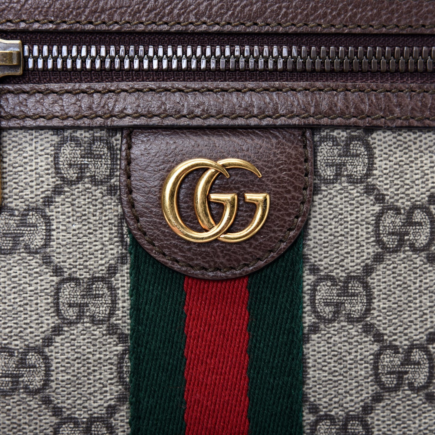 GG Supreme Monogram Web Mini Ophidia Messenger Brown