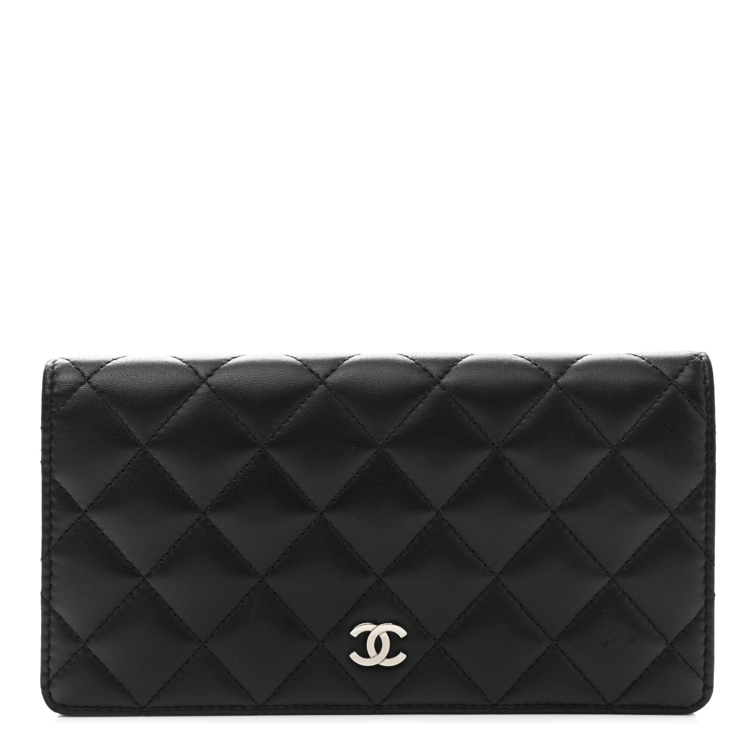 Chanel Lambskin Quilted Yen Wallet Black 1 of 14