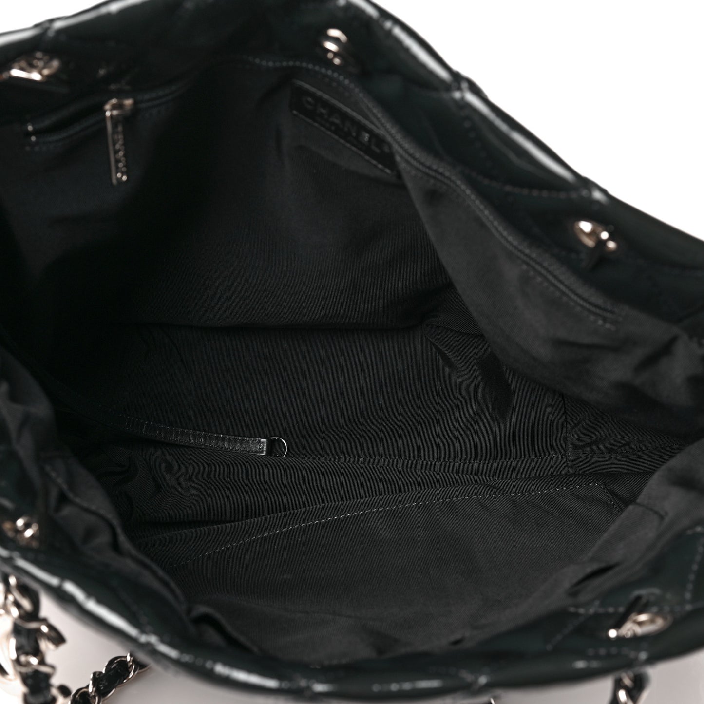 Patent Quilted Chic and Glitter Large Tote Black