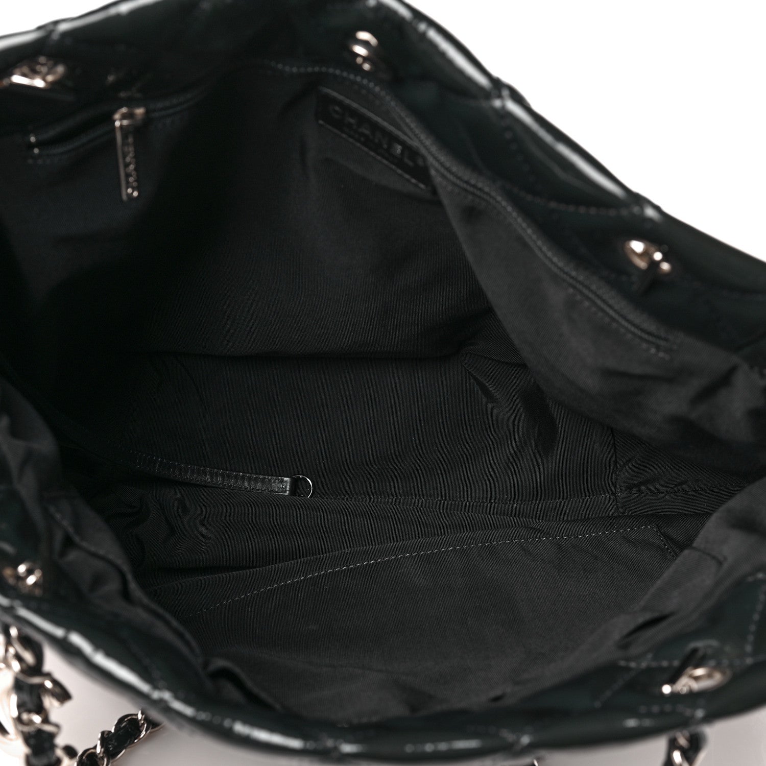 Chanel Patent Quilted Chic and Glitter Large Tote Black 6 of 10