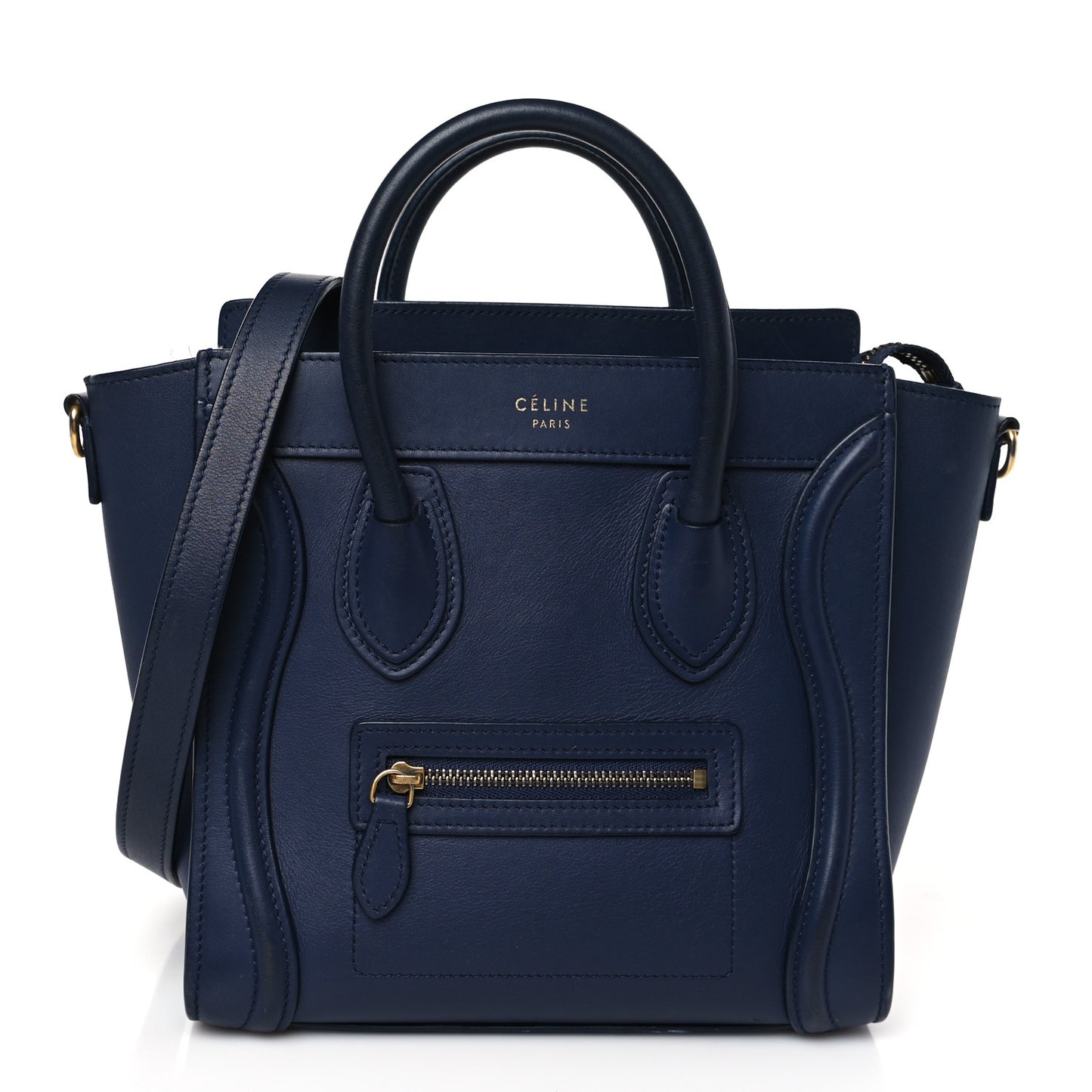 Smooth Calfskin Nano Luggage Navy Blue