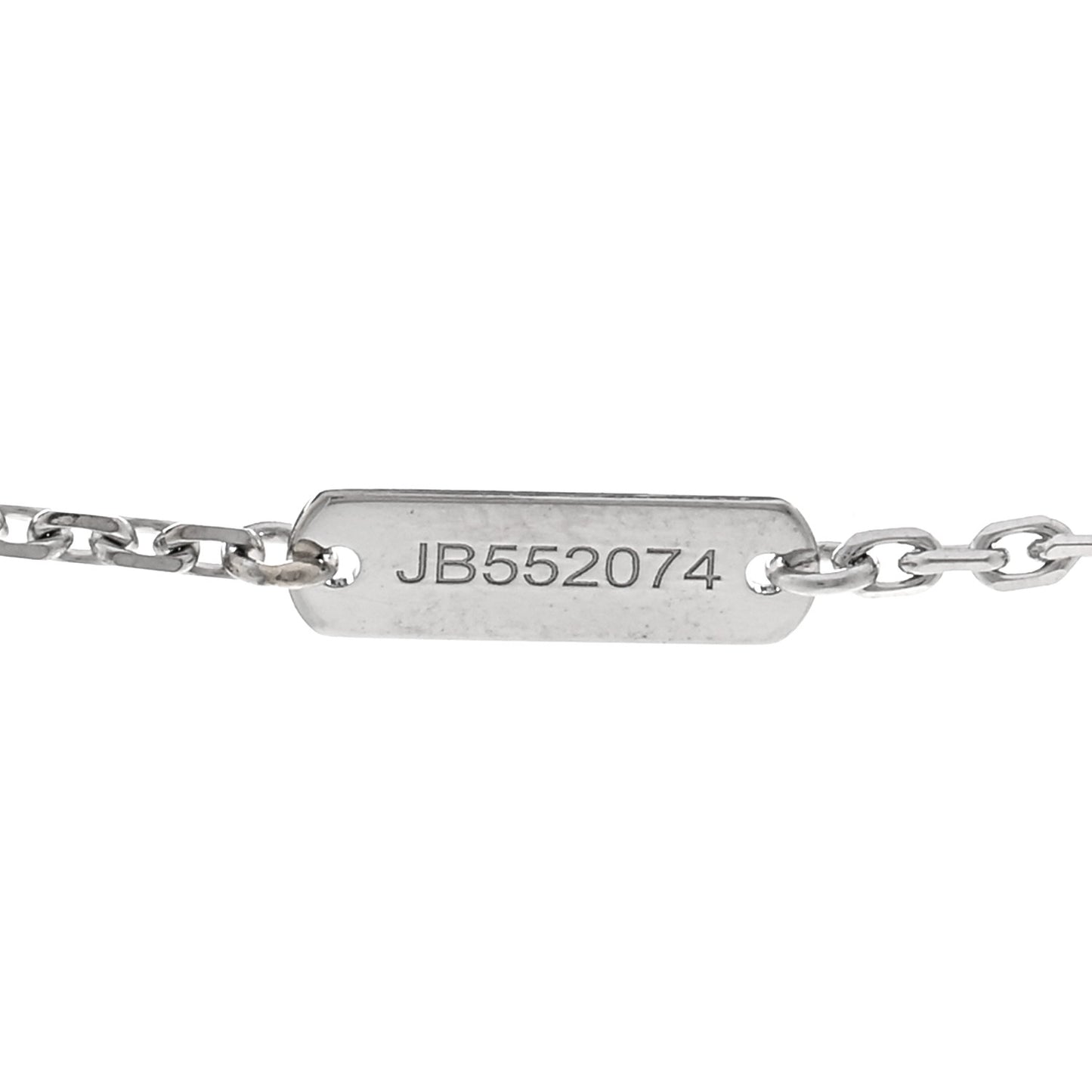 18K White Gold Mother of Pearl Vintage Alhambra Pendant Necklace