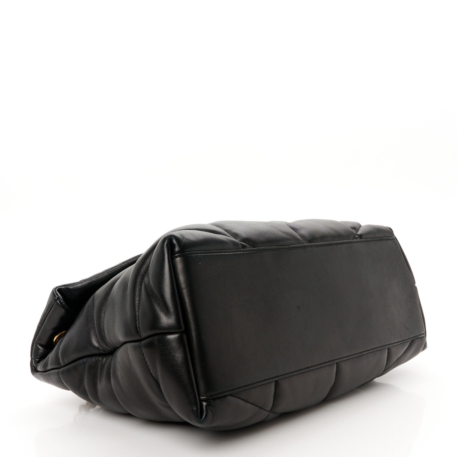 Saint Laurent Lambskin Quilted Medium Loulou Puffer Monogram Chain Satchel Black 4 of 11