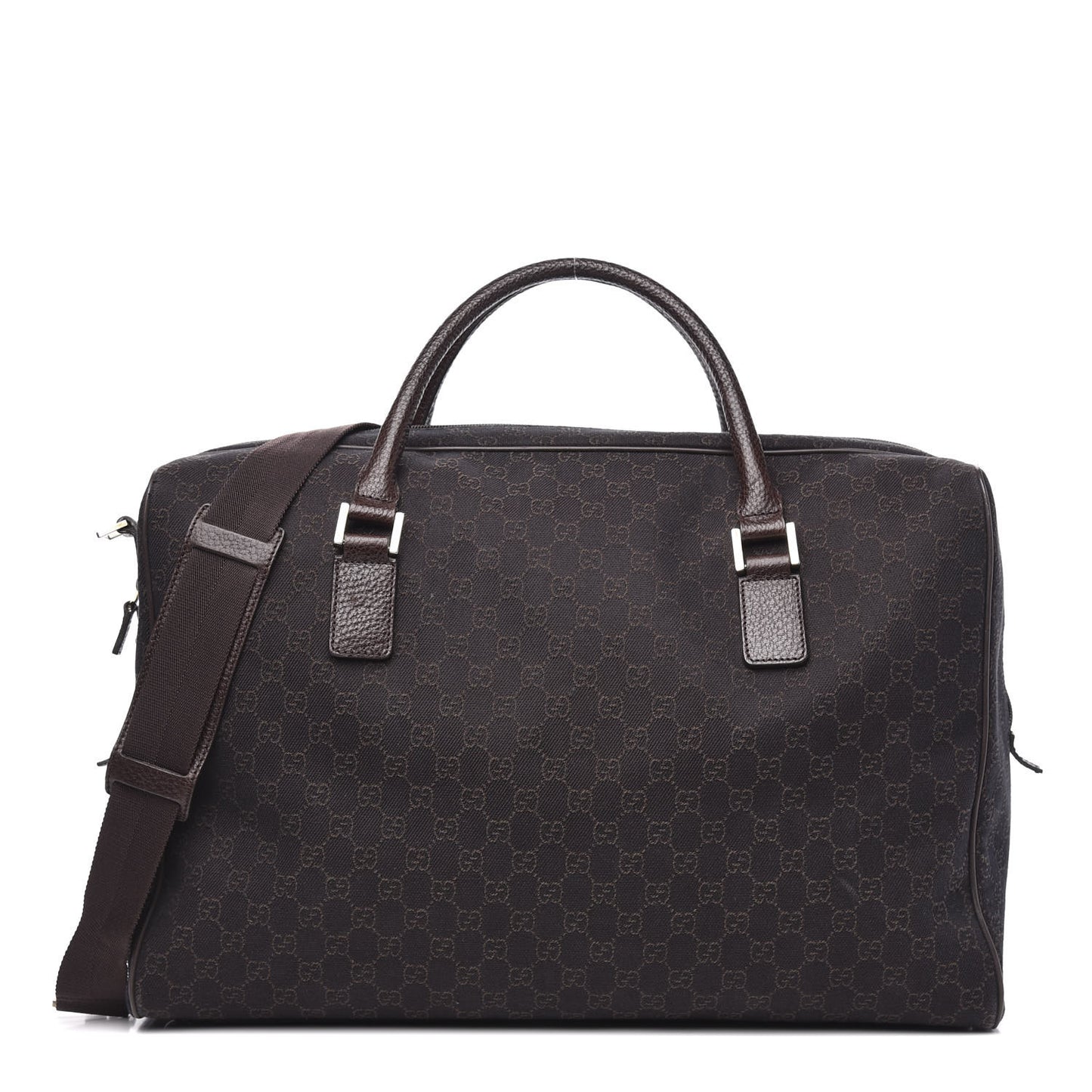Denim Monogram Large Carry On Duffle Dark Brown