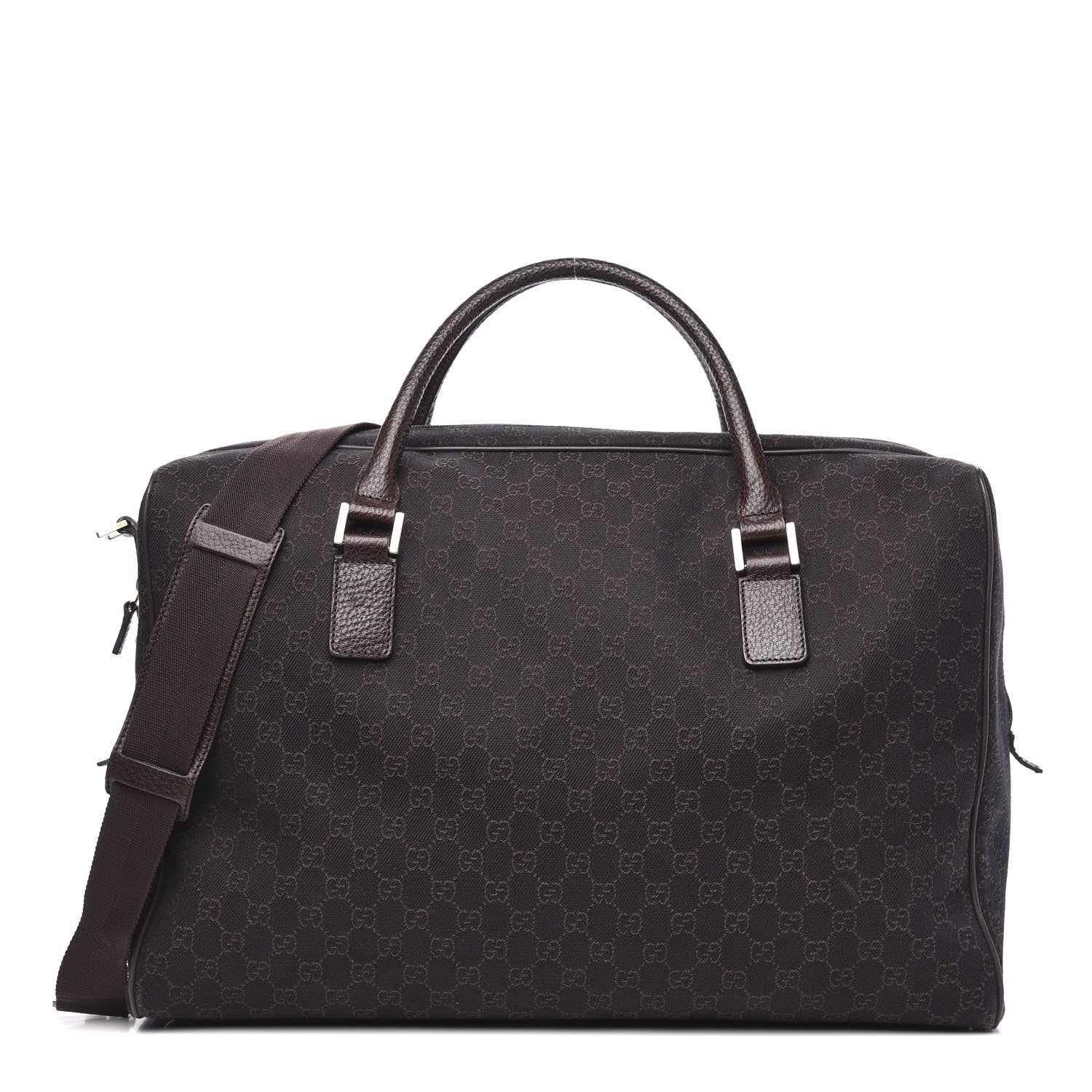 Gucci Denim Monogram Large Carry On Duffle Dark Brown 1 of 8