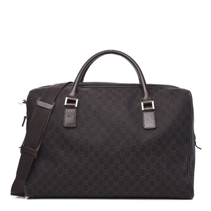 Gucci Denim Monogram Large Carry On Duffle Dark Brown 1 of 8