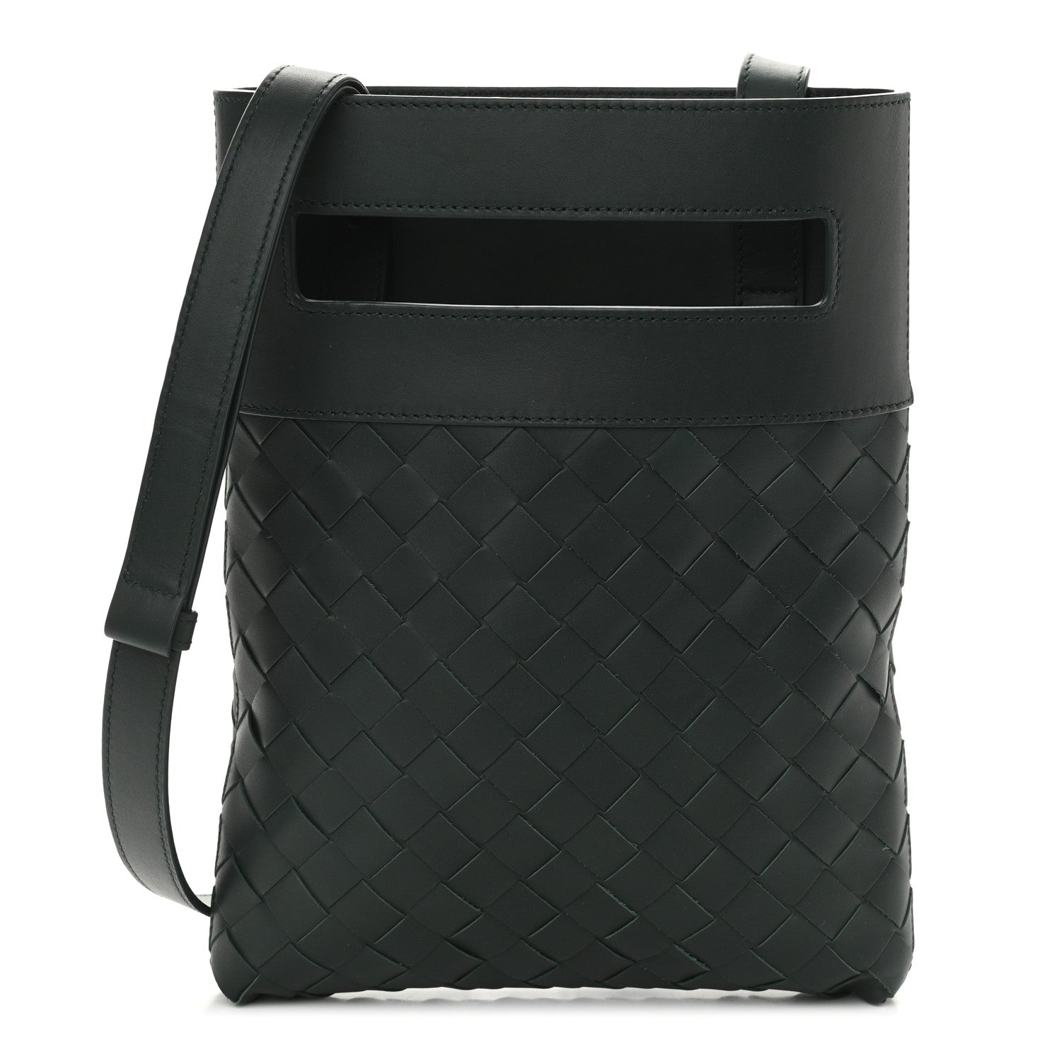 Bottega Veneta Nappa Intrecciato Messenger Bag Dark Green 1 of 11