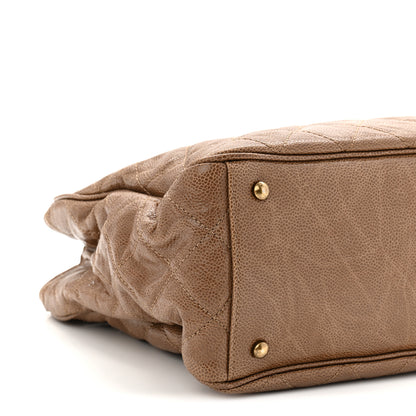 Chanel Glazed Caviar Quilted Small Shiva Tote Beige 9 of 10