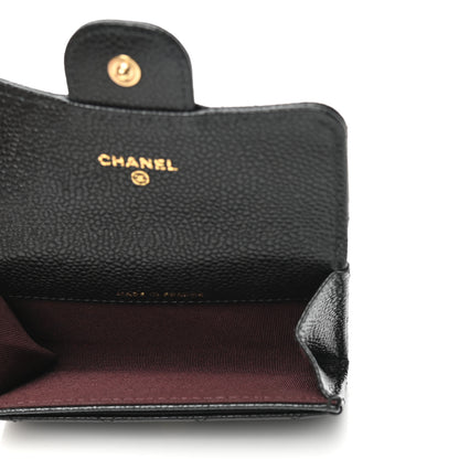 Chanel Caviar Quilted Flap Card Holder Wallet Black 5 of 9