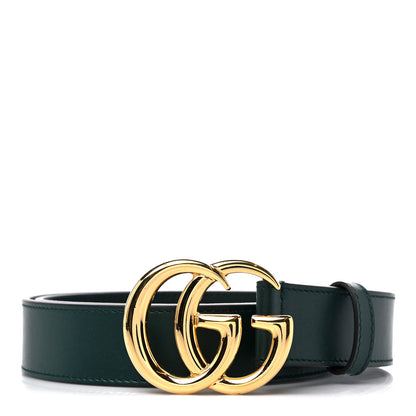 Gucci Plutone Calfskin Double G 30mm Belt 80 32 Verde 1 of 6