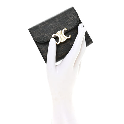 Celine Triomphe Canvas Small Triomphe Wallet Tan 2 of 9